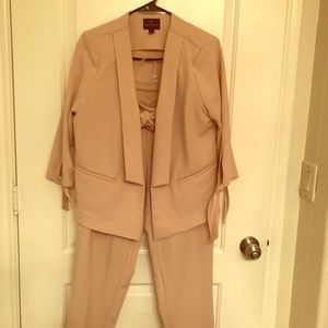 Simple Two-Piece Blush Pantsuit